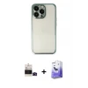 ieg™ iPhone 14 Pro Max Kılıf Vadi Minimal - Siyah Bilvis 5in1 5D Magic Hayalet Cam Ekran Koruyucu + Bilvis Titan Kamera Lens - SH