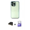 ieg™ iPhone 14 Pro Max Kılıf Vadi Minimal - Siyah Bilvis 5in1 5D Magic Hayalet Cam Ekran Koruyucu + Raze Metal Kamera Lens - GD