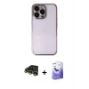 ieg™ iPhone 14 Pro Max Kılıf Vadi Minimal - Siyah Bilvis 5in1 5D Magic Hayalet Cam Ekran Koruyucu + Raze Metal Kamera Lens - GD