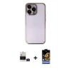 ieg™ iPhone 14 Pro Max Kılıf Vadi Minimal - Siyah Buffer Hayalet Cam Ekran Koruyucu + Bilvis Titan Kamera Lens - DNMR