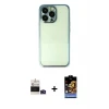 ieg™ iPhone 14 Pro Max Kılıf Vadi Minimal - Siyah Buffer Hayalet Cam Ekran Koruyucu + Bilvis Titan Kamera Lens - DNMR