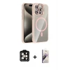 ieg™ iPhone 14 Pro Max Kılıf Yadigar Asil Koleksiyonu - Siyah Bilvis 3D Mat Cam Ekran Koruyucu + PVD Metal Kamera Lens - TU