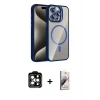 ieg™ iPhone 14 Pro Max Kılıf Yadigar Asil Koleksiyonu - Siyah Bilvis 3D Mat Cam Ekran Koruyucu + PVD Metal Kamera Lens - TU