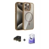 ieg™ iPhone 14 Pro Max Kılıf Yadigar Asil Koleksiyonu - Siyah Bilvis 5in1 5D Magic Hayalet Cam Ekran Koruyucu + Raze Metal Kamera Lens - GD