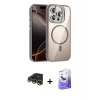 ieg™ iPhone 14 Pro Max Kılıf Yadigar Asil Koleksiyonu - Siyah Bilvis 5in1 5D Magic Hayalet Cam Ekran Koruyucu + Raze Metal Kamera Lens - GD