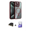 ieg™ iPhone 14 Pro Max Kılıf Yadigar Asil Koleksiyonu - Siyah Bilvis 5in1 5D Magic Hayalet Cam Ekran Koruyucu + Raze Metal Kamera Lens - GD