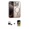 ieg™ iPhone 14 Pro Max Kılıf Yadigar Asil Koleksiyonu - Siyah Buffer Cam Ekran Koruyucu + Bilvis Titan Kamera Lens - GS