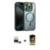 ieg™ iPhone 14 Pro Max Kılıf Yadigar Asil Koleksiyonu - Siyah Buffer Cam Ekran Koruyucu + Bilvis Titan Kamera Lens - GS