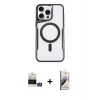 ieg™ iPhone 14 Pro Max Kılıf Yadigar Klasik Özel Seri - Siyah Bilvis 3D Mat Cam Ekran Koruyucu + Bilvis Titan Kamera Lens - GS