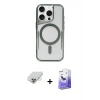ieg™ iPhone 14 Pro Max Kılıf Yadigar Klasik Özel Seri - Siyah Bilvis 5in1 5D Magic Hayalet Cam Ekran Koruyucu + Band Metal Kamera Lens - GD