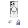 ieg™ iPhone 14 Pro Max Kılıf Yadigar Klasik Özel Seri - Siyah Bilvis 5in1 5D Magic Hayalet Cam Ekran Koruyucu + Band Metal Kamera Lens - GD