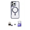 ieg™ iPhone 14 Pro Max Kılıf Yadigar Klasik Özel Seri - Siyah Bilvis 5in1 5D Magic Hayalet Cam Ekran Koruyucu + Bilvis Titan Kamera Lens - GS