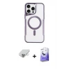 ieg™ iPhone 14 Pro Max Kılıf Yadigar Klasik Özel Seri - Siyah Bilvis 5in1 5D Magic Hayalet Cam Ekran Koruyucu + Band Metal Kamera Lens - GD
