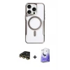 ieg™ iPhone 14 Pro Max Kılıf Yadigar Klasik Özel Seri - Siyah Bilvis 5in1 5D Magic Hayalet Cam Ekran Koruyucu + Raze Metal Kamera Lens - GD