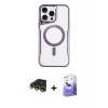 ieg™ iPhone 14 Pro Max Kılıf Yadigar Klasik Özel Seri - Siyah Bilvis 5in1 5D Magic Hayalet Cam Ekran Koruyucu + Raze Metal Kamera Lens - GD