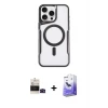 ieg™ iPhone 14 Pro Max Kılıf Yadigar Klasik Özel Seri - Siyah Bilvis 5in1 5D Magic Hayalet Cam Ekran Koruyucu + Bilvis Titan Kamera Lens - SH