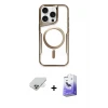 ieg™ iPhone 14 Pro Max Kılıf Yadigar Klasik Özel Seri - Siyah Bilvis 5in1 5D Magic Hayalet Cam Ekran Koruyucu + Band Metal Kamera Lens - GD