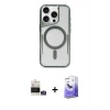 ieg™ iPhone 14 Pro Max Kılıf Yadigar Klasik Özel Seri - Siyah Bilvis 5in1 5D Magic Hayalet Cam Ekran Koruyucu + Bilvis Titan Kamera Lens - GS