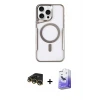 ieg™ iPhone 14 Pro Max Kılıf Yadigar Klasik Özel Seri - Siyah Bilvis 5in1 5D Magic Hayalet Cam Ekran Koruyucu + Raze Metal Kamera Lens - GD