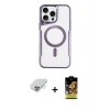 ieg™ iPhone 14 Pro Max Kılıf Yadigar Klasik Özel Seri - Siyah Buffer Cam Ekran Koruyucu + Band Metal Kamera Lens - GS