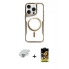 ieg™ iPhone 14 Pro Max Kılıf Yadigar Klasik Özel Seri - Siyah Buffer Cam Ekran Koruyucu + Band Metal Kamera Lens - GS