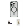 ieg™ iPhone 14 Pro Max Kılıf Yadigar Klasik Özel Seri - Siyah Mat Seramik Nano Ekran Koruyucu + Bilvis Titan Kamera Lens - SH