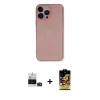 ieg™ iPhone 14 Pro Max Kılıf Yadigar Yansıma Serisi - Siyah Buffer Cam Ekran Koruyucu + Bilvis Titan Kamera Lens - DNMR