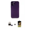 ieg™ iPhone 14 Pro Max Kılıf Yadigar Yansıma Serisi - Siyah Buffer Cam Ekran Koruyucu + Bilvis Titan Kamera Lens - DNMR