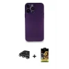 ieg™ iPhone 14 Pro Max Kılıf Yadigar Yansıma Serisi - Siyah Buffer Cam Ekran Koruyucu + Raze Metal Kamera Lens - GS