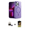 ieg™ iPhone 14 Pro Max Kılıf Yankı Çizgi - Siyah Buffer Cam Ekran Koruyucu + Bilvis Titan Kamera Lens - GS