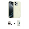 ieg™ iPhone 14 Pro Max Kılıf Yankı Form Serisi - Şeffaf Pasifik Cam Ekran Koruyucu + Bilvis Titan Kamera Lens - SH