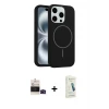 ieg™ iPhone 14 Pro Max Kılıf Yankı Form Serisi - Şeffaf Pasifik Cam Ekran Koruyucu + Bilvis Titan Kamera Lens - SH