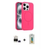ieg™ iPhone 14 Pro Max Kılıf Yankı Form Serisi - Siyah Polymer Nano Ekran Koruyucu + Bilvis Titan Kamera Lens - DNMR