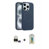 ieg™ iPhone 14 Pro Max Kılıf Yankı Form Serisi - Siyah Polymer Nano Ekran Koruyucu + Bilvis Titan Kamera Lens - GS