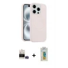 ieg™ iPhone 14 Pro Max Kılıf Yankı Form Serisi - Siyah Polymer Nano Ekran Koruyucu + Bilvis Titan Kamera Lens - GS