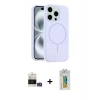 ieg™ iPhone 14 Pro Max Kılıf Yankı Form Serisi - Siyah Polymer Nano Ekran Koruyucu + Bilvis Titan Kamera Lens - GS