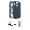 ieg™ iPhone 14 Pro Max Kılıf Yankı Form Serisi - Siyah Polymer Nano Ekran Koruyucu + Bilvis Titan Kamera Lens - DNMR