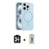 ieg™ iPhone 14 Pro Max Kılıf Yankı Form Serisi - Siyah Polymer Nano Ekran Koruyucu + PVD Metal Kamera Lens - TU