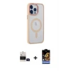 ieg™ iPhone 14 Pro Max Kılıf Yankı Işık Özel Seri - Siyah Buffer Hayalet Cam Ekran Koruyucu + Bilvis Titan Kamera Lens - SH
