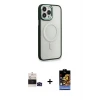 ieg™ iPhone 14 Pro Max Kılıf Yankı Işık Özel Seri - Siyah Buffer Hayalet Cam Ekran Koruyucu + Bilvis Titan Kamera Lens - SH