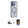 ieg™ iPhone 14 Pro Max Kılıf Yankı Işık Özel Seri - Siyah Buffer Hayalet Cam Ekran Koruyucu + Bilvis Titan Kamera Lens - SH