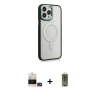 ieg™ iPhone 14 Pro Max Kılıf Yankı Işık Özel Seri - Siyah Joko Magic 5D Hayalet Cam + Bilvis Titan Kamera Lens - GD