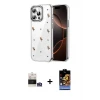 ieg™ iPhone 14 Pro Max Kılıf Yörünge Form - Siyah Buffer Hayalet Cam Ekran Koruyucu + Bilvis Titan Kamera Lens - GS