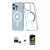 ieg™ iPhone 14 Pro Max Kılıf Yörünge Minimal - Siyah Buffer Hayalet Cam Ekran Koruyucu + Bilvis Titan Kamera Lens - GS