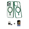 ieg™ iPhone 14 Pro Max Kılıf Yörünge Minimal - Siyah Buffer Hayalet Cam Ekran Koruyucu + Bilvis Titan Kamera Lens - GS