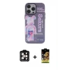 ieg™ iPhone 14 Pro Max Kılıf Zirve Form Özel Seri - Siyah Buffer Cam Ekran Koruyucu + PVD Metal Kamera Lens - TU