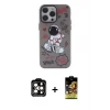 ieg™ iPhone 14 Pro Max Kılıf Zirve Form Özel Seri - Siyah Buffer Cam Ekran Koruyucu + PVD Metal Kamera Lens - TU