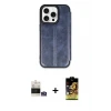ieg™ iPhone 14 Pro Max Kılıf Zirve Yansıma Serisi - Siyah Buffer Cam Ekran Koruyucu + Bilvis Titan Kamera Lens - GS