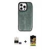 ieg™ iPhone 14 Pro Max Kılıf Zirve Yansıma Serisi - Siyah Buffer Cam Ekran Koruyucu + Bilvis Titan Kamera Lens - GS