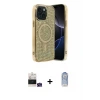 ieg™ iPhone 15 Kılıf Eksen Çizgi - Siyah Joko Magic 5D Cam + Bilvis Titan Kamera Lens - YL
